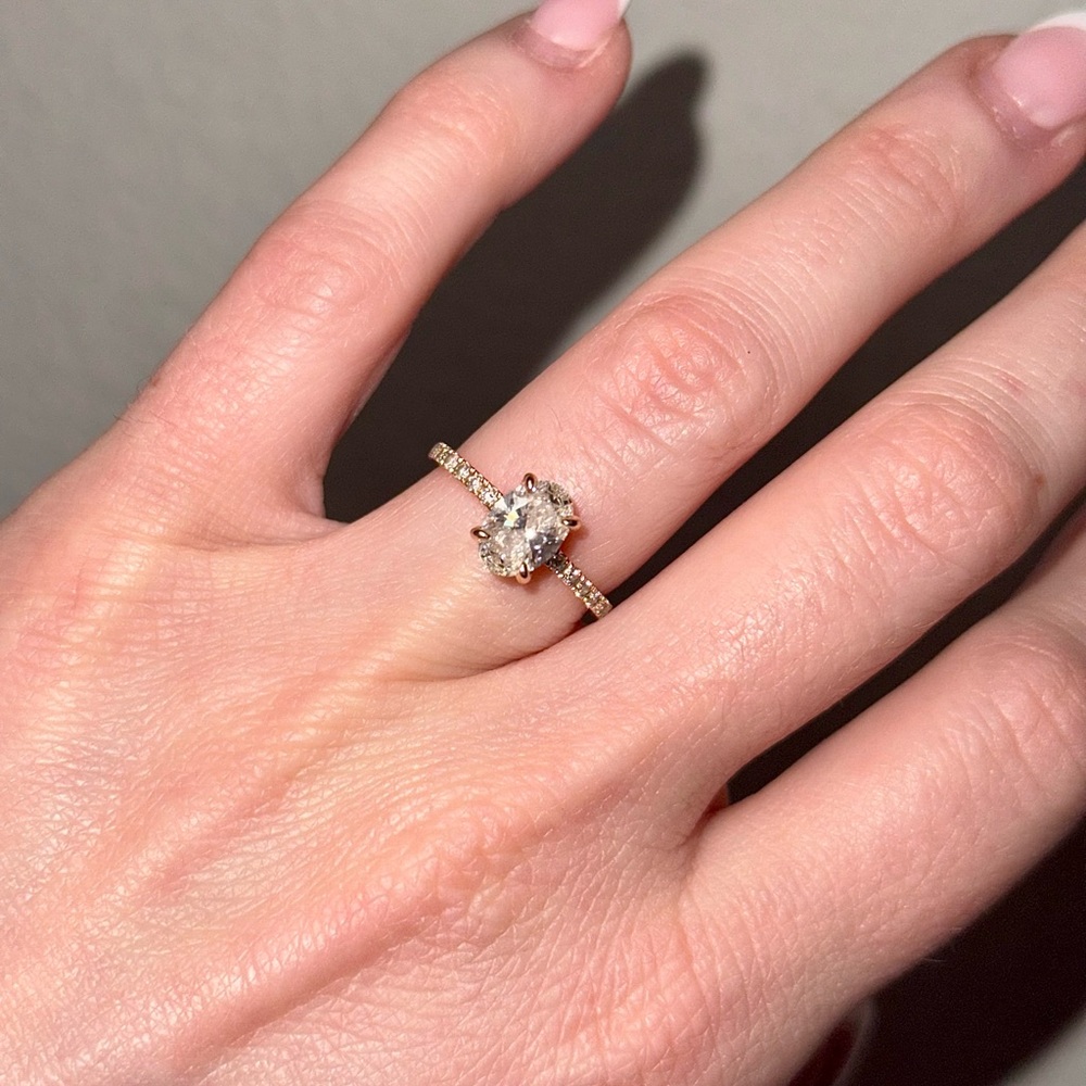 1.11 carat rose gold engagement ring
